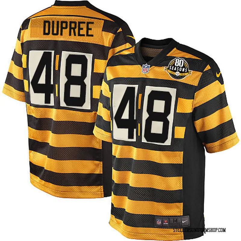 Nike Bud Dupree Pittsburgh Steelers Elite Yellow/Black Alternate 80TH Anniversary Throwback Jersey - Men's