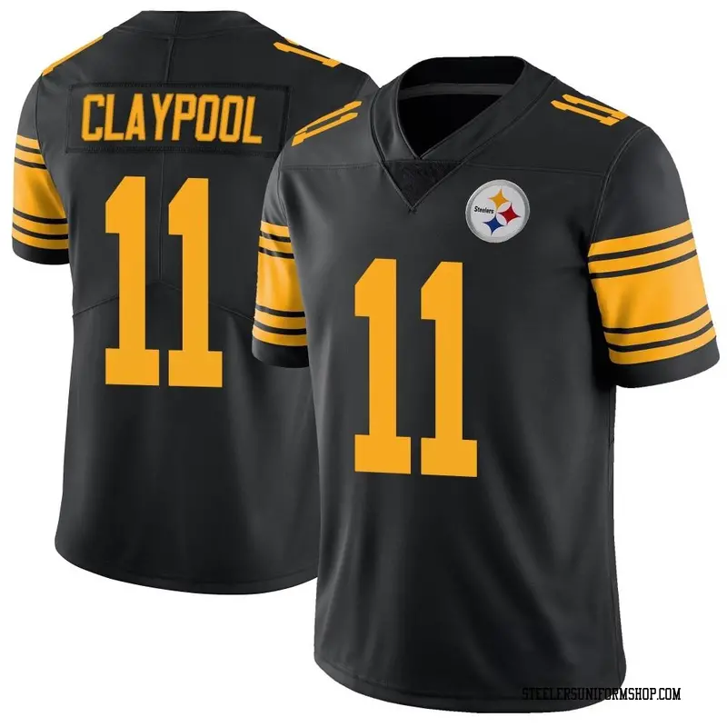 Nike Chase Claypool Pittsburgh Steelers Limited Black Color Rush Jersey - Men's
